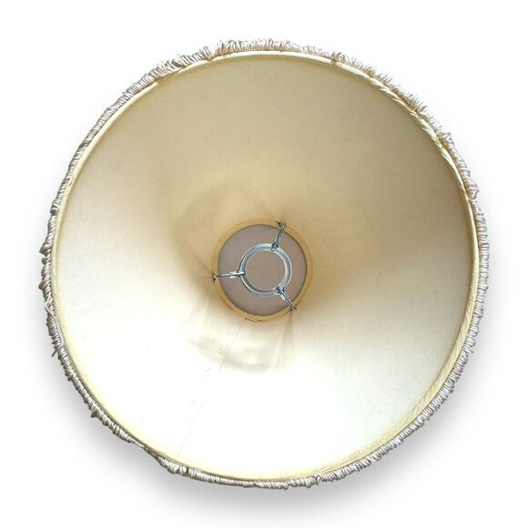 Vintage Lamp Shade Victorian Art Deco Style Fringe Scroll Floral Leaves 8.5" - Picture 11 of 12